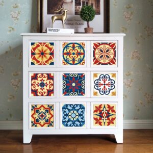 Wall Sticker Color Retro Ceramic Tile Patch Kitchen Bathroom Home Renovation Decorative Crystal Self Adhesive Wall Sticker 16 Pcs