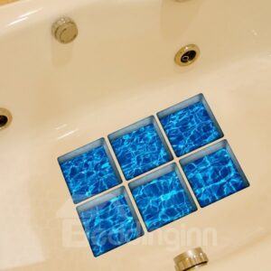 New Arrival Sea Water Pattern 3D Bathtub Stickers for Bathroom Decoration
