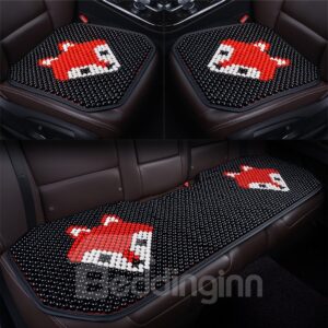 Creative Style Cartoon Pattern Wooden Bead Car Seat Mat