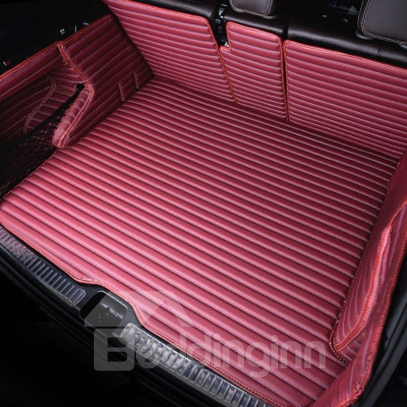 4 Color Solid Stripes Pattern Waterproof Car Trunk Mat For Tesla - Image 4