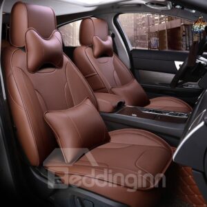 Modernistic Business Style Color Blocking Leather Custom Seat Cover