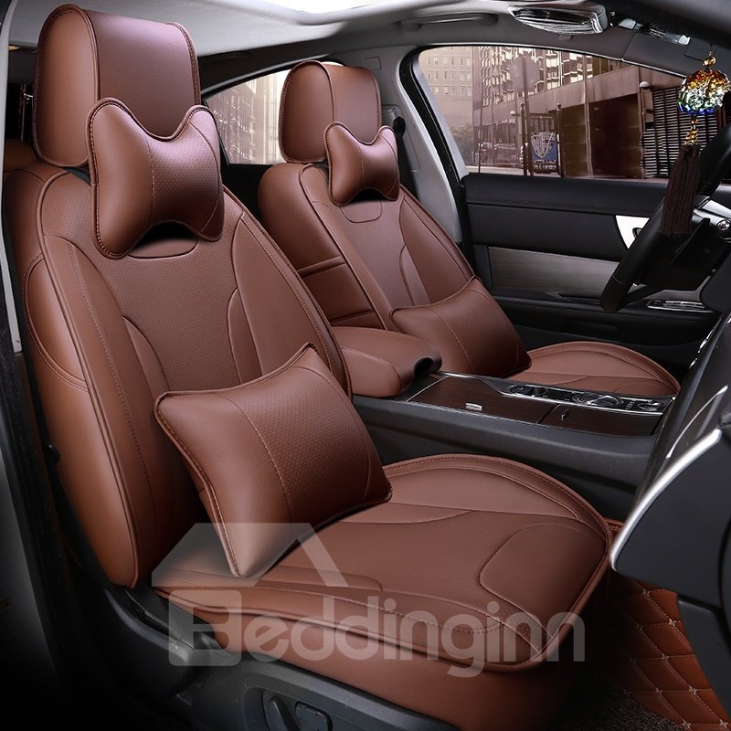 Modernistic Business Style Color Blocking Leather Custom Seat Cover