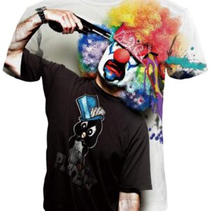 Unisex Clown Suicide Casual Crewneck 3D Pattern T-Shirt