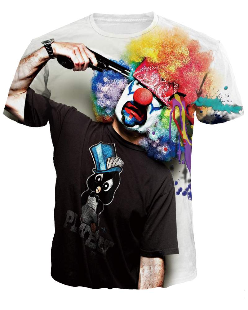 Unisex Clown Suicide Casual Crewneck 3D Pattern T-Shirt - Image 4