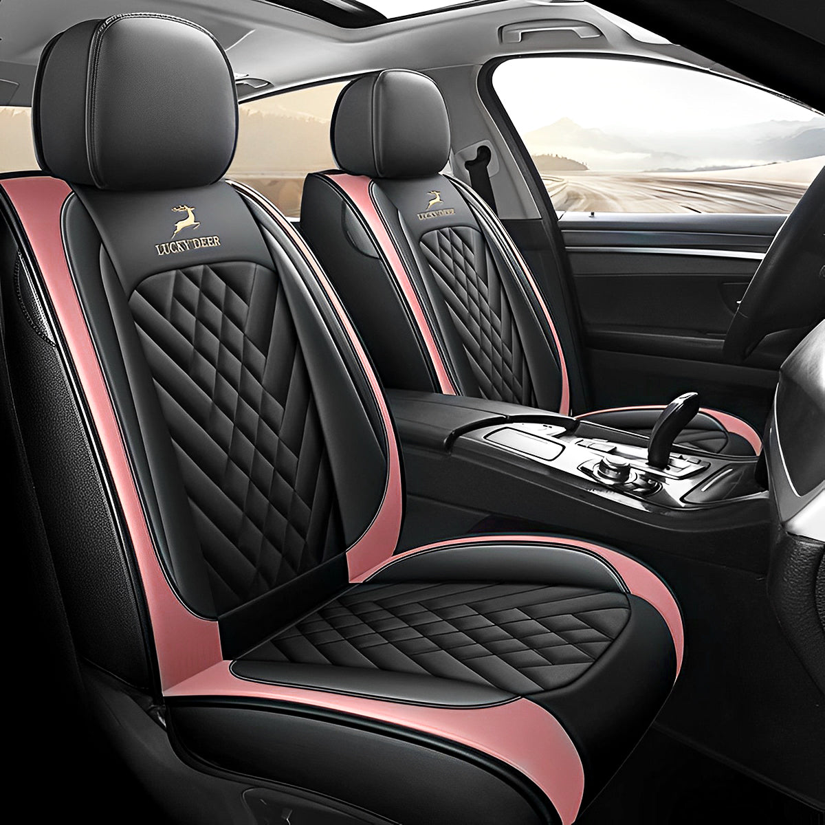 Universal Fit Car Seat Cover Full Set for 5-Seater Sedan SUV Diamond Pattern Synthetic Leather Vehicle Cushion Cover for Accord Tucson Sorento - Image 12