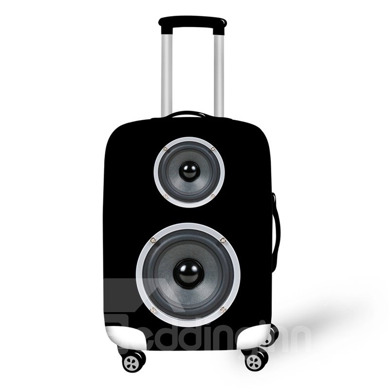 Black Speaker 3D Pattern Music Style Spandex Travel Luggage Cover 20/22/24/26/28 Inch - Image 3