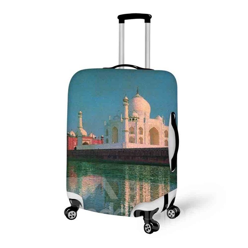 Taj Mahal Indian Style 3D Pattern Spandex Travel Dust proof Luggage Cover - Image 3