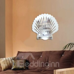 Silver Mirror Shell Plastic Waterproof and Eco-friendly 3D Wall Stickers