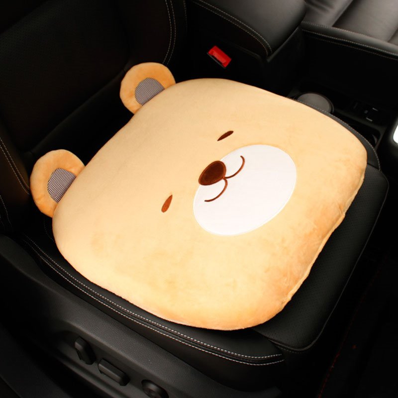 Plush Cartoon Car Cushion Thickened Bottom Anti-Skid Cute Bunny Bear Car Cushion - Image 2