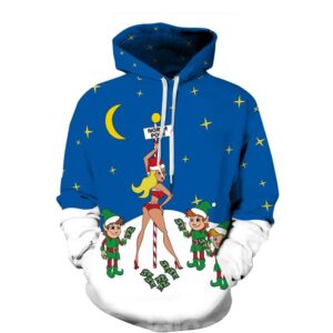 Santa Sexy Lady Christmas Long Sleeve 3D Pattern Hoodie