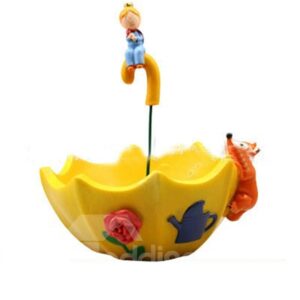 Modern and Creative Yellow Umbrella Shape Lovely Little Prince and Fox Succulent Pots