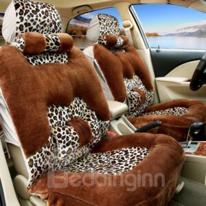 Luxurious Leopard Skin Pattern Car Seat Accessories Girls Car Seat Covers Fashion And Stylish Universal Fit for Auto Truck Van SUV