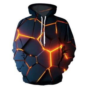 Casual 3D Print Men's Hoodie Black Creative Couple Outfit Unisex Pullover Hoodies Fashion Long Sleeve Loose Sweatshirt Sportswear