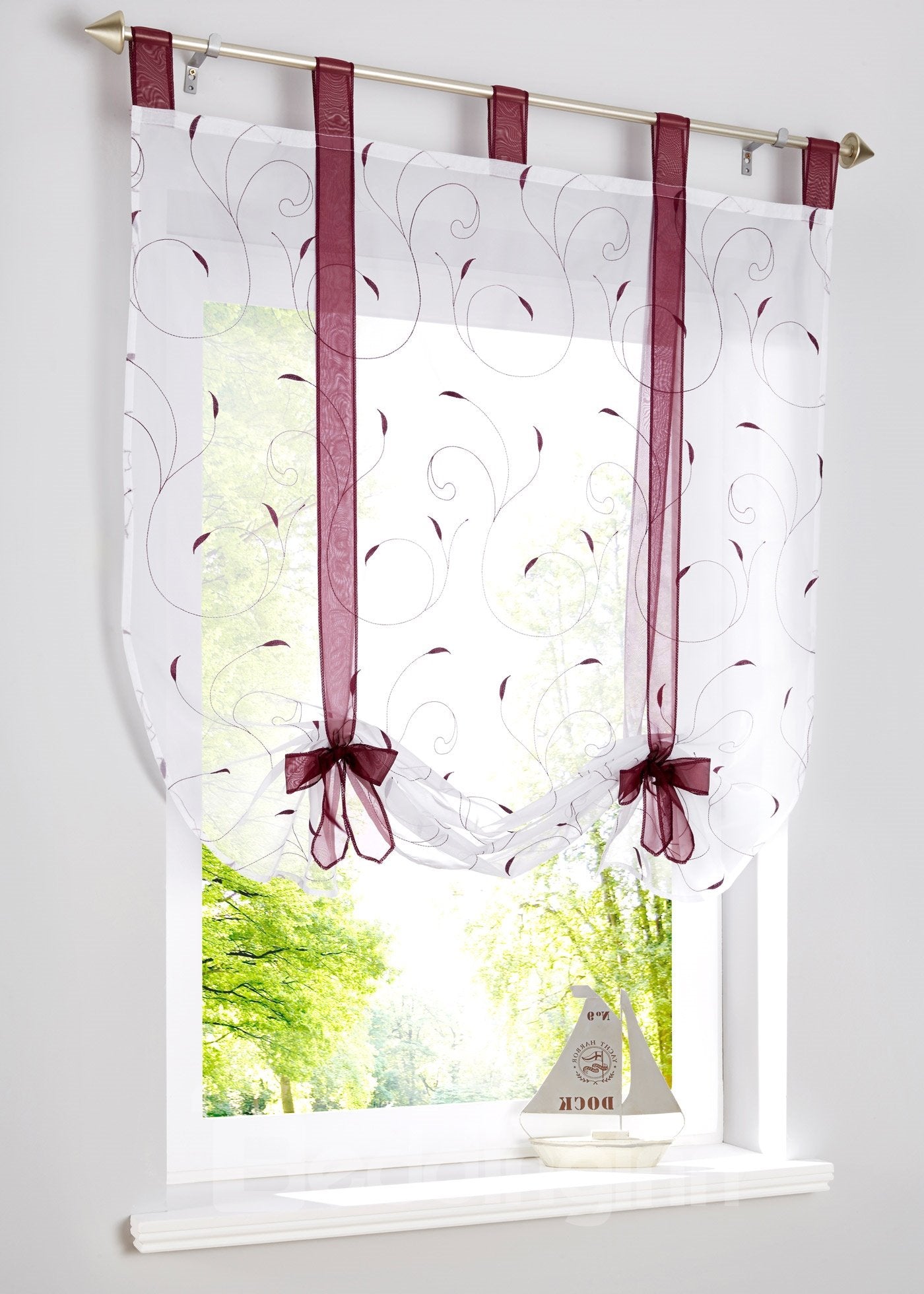 Printed-Line Shade Pastoral Style Window Decor for Kitchen - Image 7