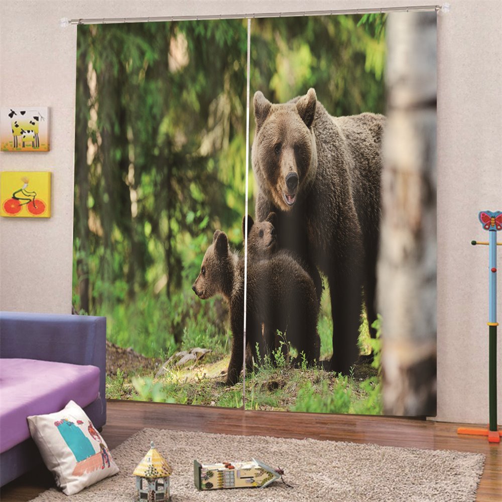 3D Digital Animal Print Blackout and Decorative Window Curtains - Image 7