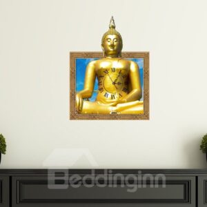 Unique Design Golden Buddha Pattern Design 3D Wall Clock