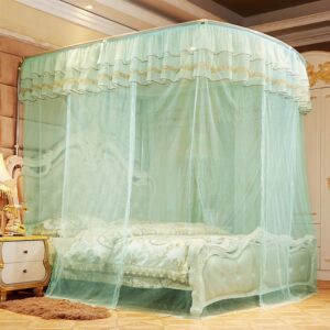 Indoor Square Polyester U-shaped Princess Style Mosquito Net Telescopic Bed Nets