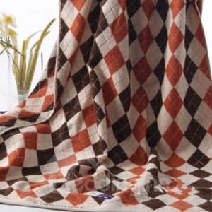 Pure Cotton Large Size Englon  Lattice Bath Towel