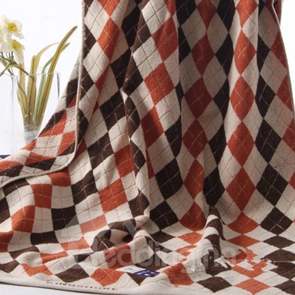 Pure Cotton Large Size Englon Lattice Bath Towel