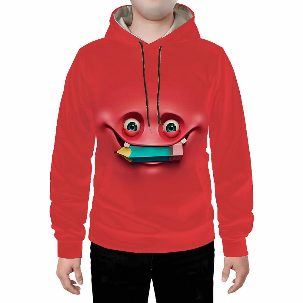 3D Red Creative Cartoon Meme Printed Hoodie Sweatshirts Sweatpants Tracksuits Streetwear Sets Casual Print Spring Fall Winter Men's Outfit - Image 5