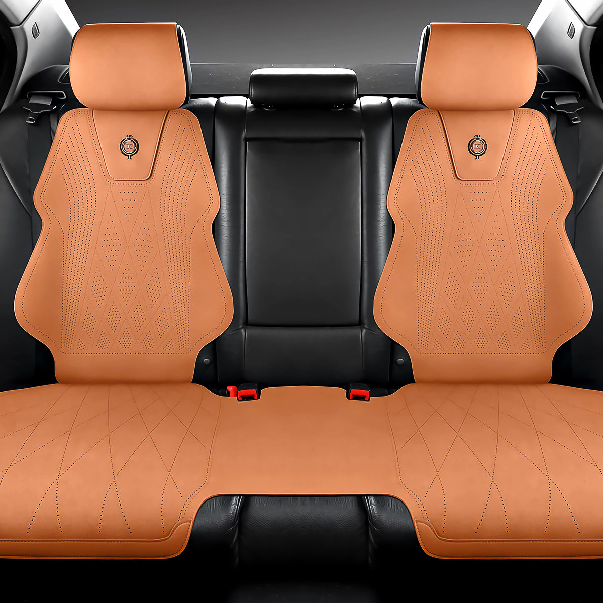 Microfiber Suede Car Seat Cover Full Set for 5-Seater Sedans SUV, Universal Fit, Pad Style - Image 2