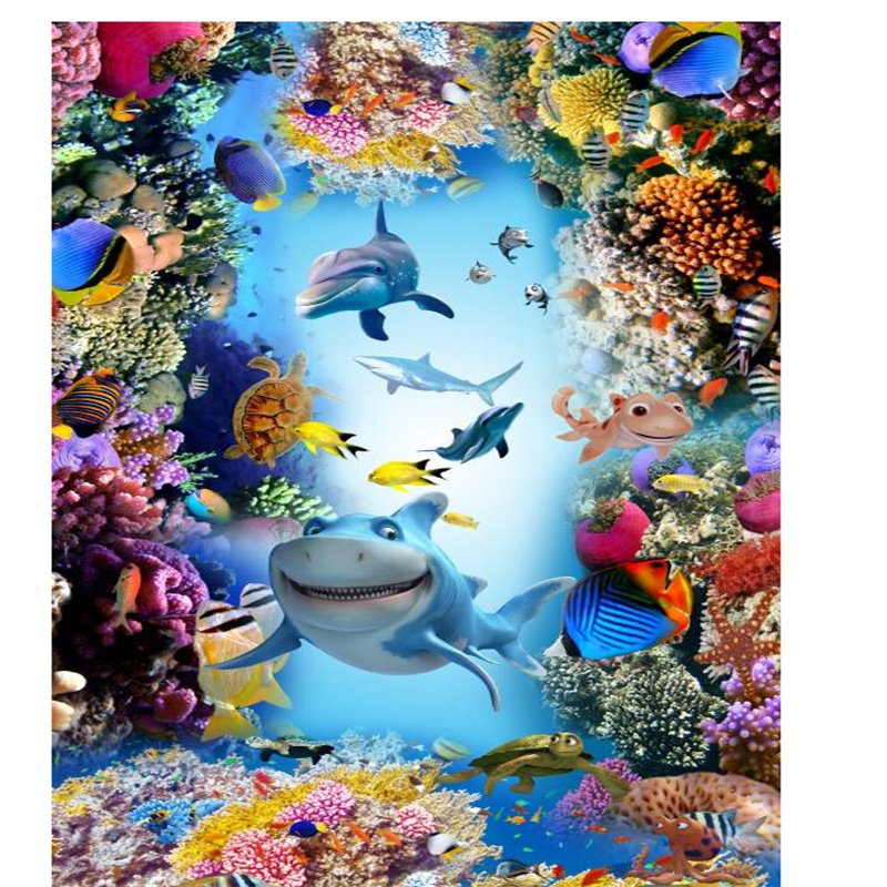 3D Ocean Sharks Floor Murals Waterproof Peel and Stick Decal For Living room Bedroom Decor - Image 4