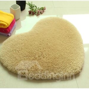 Super Soft Ermine Heart Shaped Area Rug