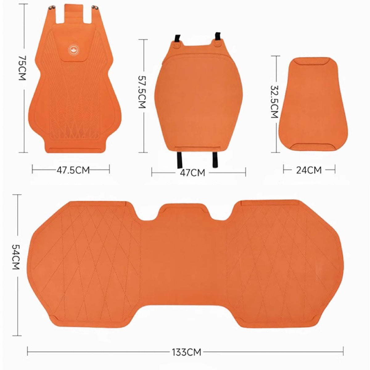 Microfiber Suede Car Seat Cover Full Set for 5-Seater Sedans SUV, Universal Fit, Pad Style - Image 4