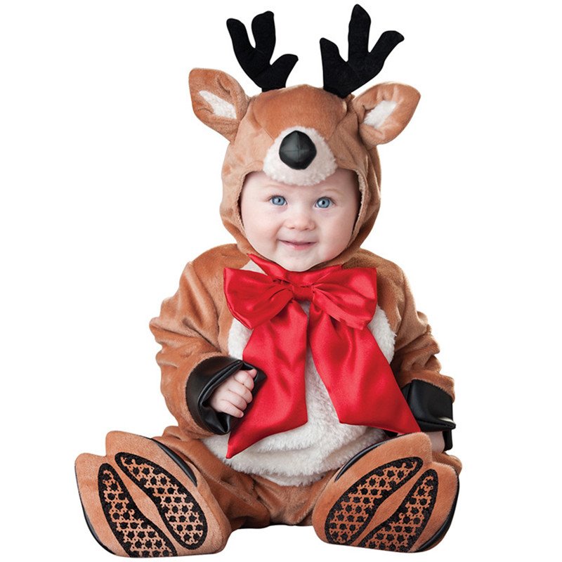 Christmas Baby Jumpsuit Santa Elf Elk Snowman Styling Costume