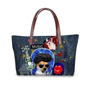 Christmas Rock Dog Waterproof 3D Printed Shoulder Handbag