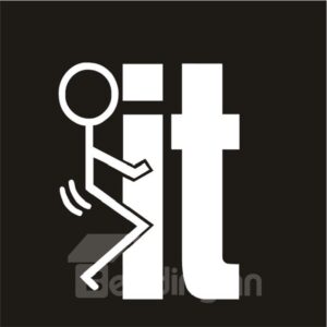 Letter IT Pattern Waterproof Scratch Proof Car Sticker