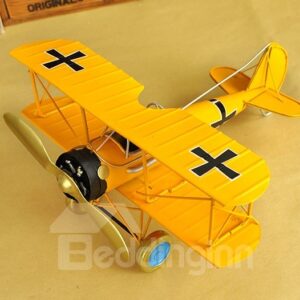 Classic Vintage Multi-Color Biplane fighter Model Desktop Decoration