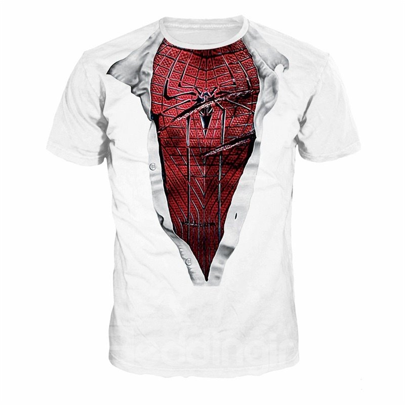 Spiderman Style Pattern Couple Round Neck 3D Painted T-Shirt - Image 3