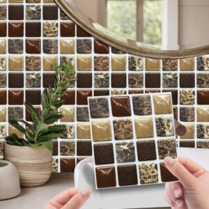 20 Pcs 3D Self Adhesive Mosaic Tile Stickers Kitchen Bathroom Wall Decor