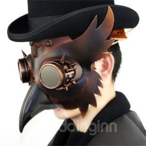 Long Nose Bird Mouth Beak Faux Leather Steampunk Halloween Costume face shield
