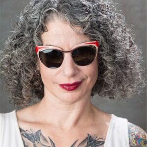 Medium Length Curly Human Hair Lace Front Salt and Pepper Hair Women Wigs 14 Inches