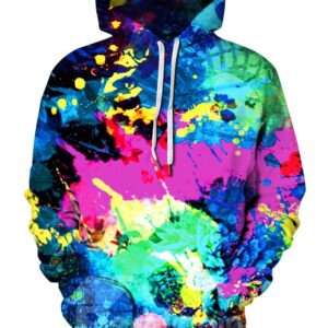 Lightweight Pullover Unisex Kangaroo Pocket 3D Painted Hoodie