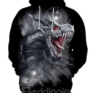 Loose Model Athletic Pullover Lightweight Polyester 3D Painted Hoodie