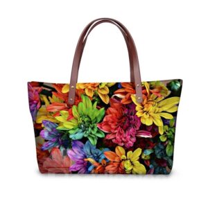 Waterproof Flower Floral Pattern Printed Shoulder HandBags