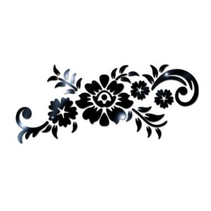 Classic Floral Acrylic Mirror 3D Wall Sticker Self-adhesive Home Decor