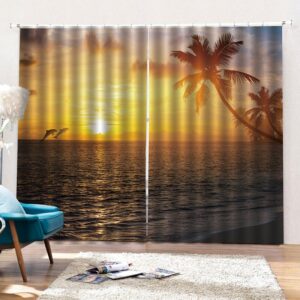 Blackout and Decorative 3D Scenery Curtains Water-Repellent Fabrics Great Shading Rate No Pilling No Fading and No off-lining