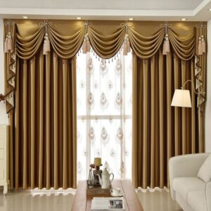 Luxury Elegant Plain Grommet Shading Curtain 2 Panels Blackout Curtains for Living Room Bedroom Decoration No Pilling No Fading No off-lining