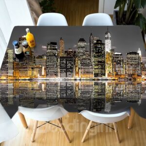 Home Use Rectangle Polyester Oilproof Waterproof 3D Tablecloth