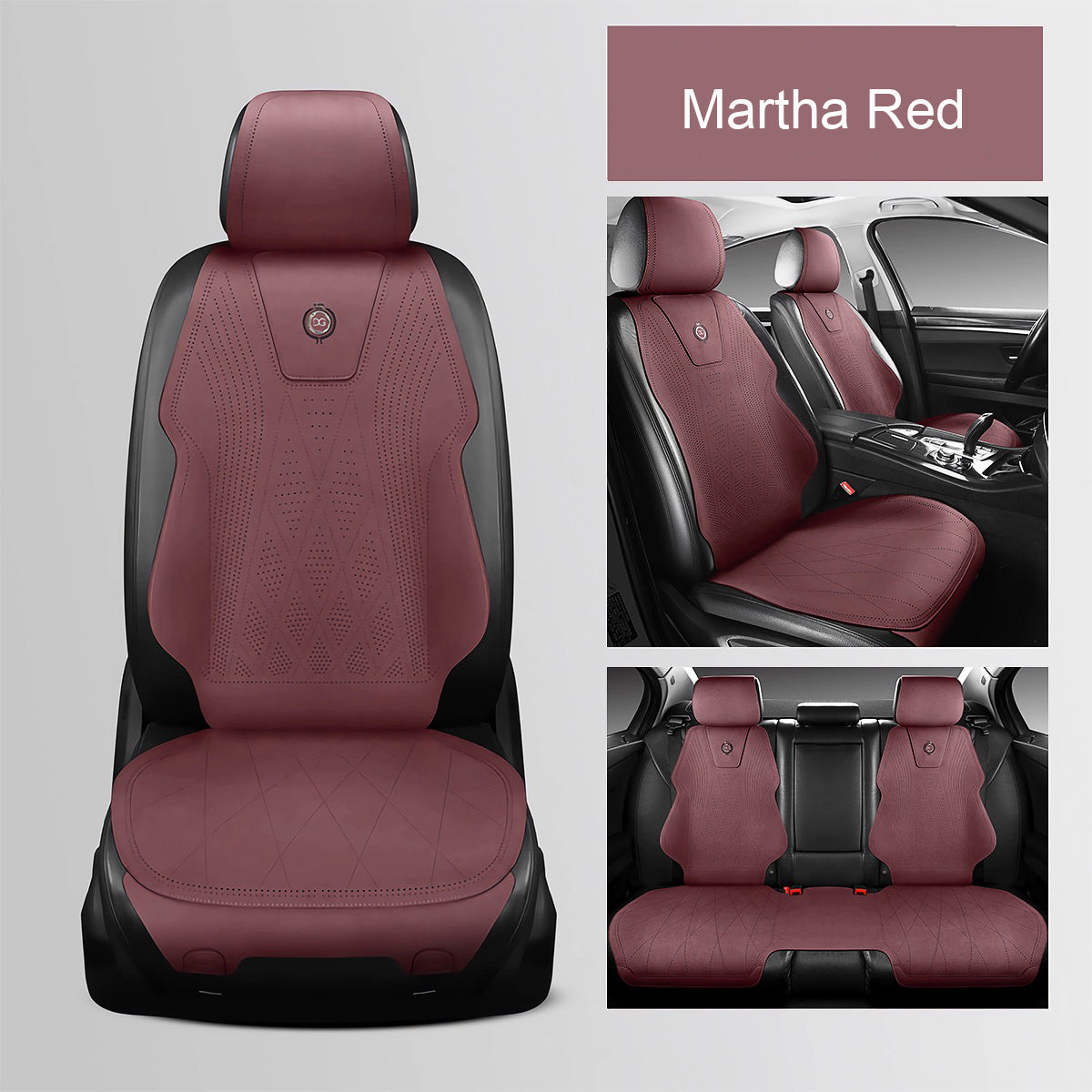 Microfiber Suede Car Seat Cover Full Set for 5-Seater Sedans SUV, Universal Fit, Pad Style - Image 9