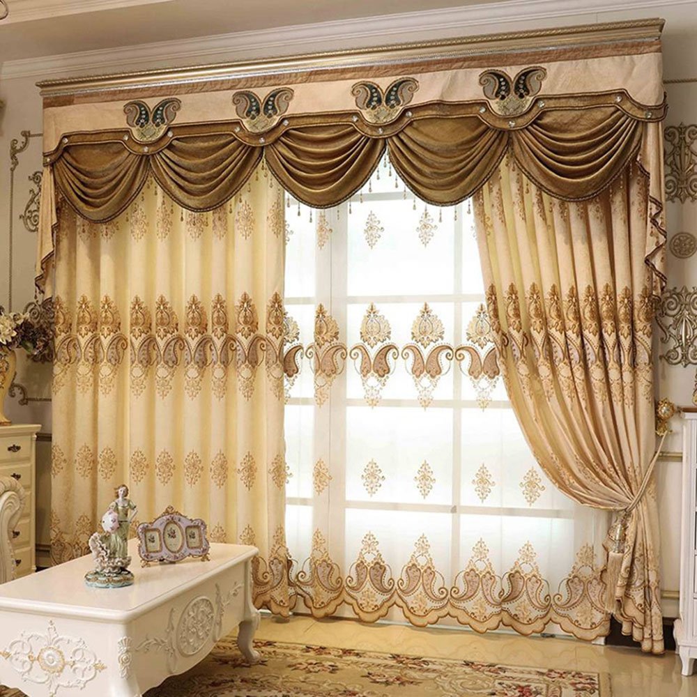European High-end Elegant Embroidery Sheer Curtains for Living Room Bedroom Decoration Custom 2 Panels Breathable Voile Drapes No Pilling No Fading No off-lining Polyester - Image 16
