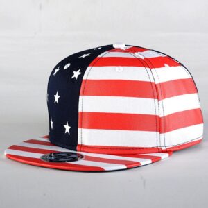 Twill Stars & Stripes USA Flag Printed Cap Hat Canvas Hat Unisex Adjustable Summer UV Protection Hip Hop Hat