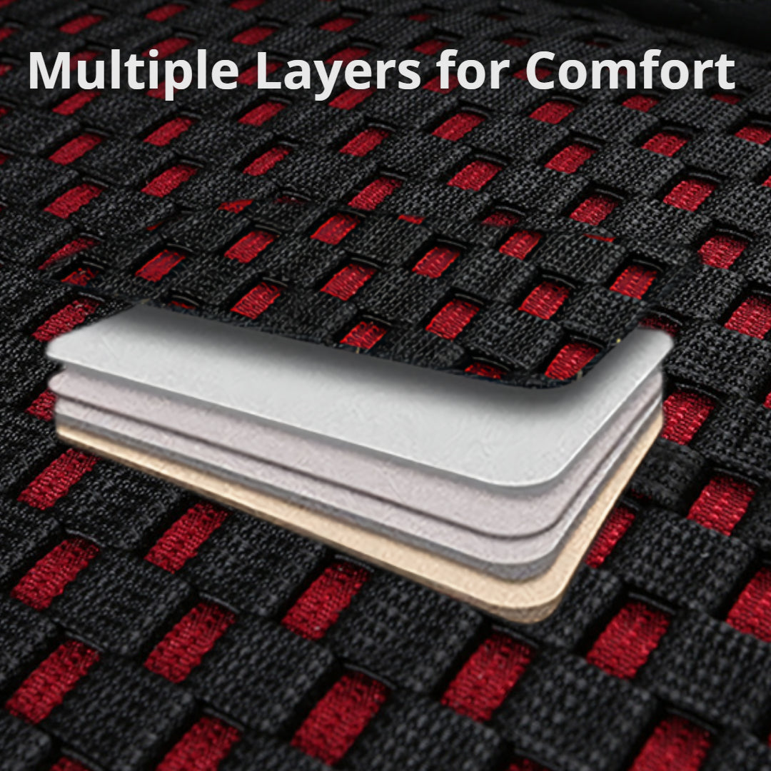 Cooling Fabric and Leatherette Car Seat Covers for 5-Seat Sedan SUV Universal Fit, Checkered Pattern - Image 5