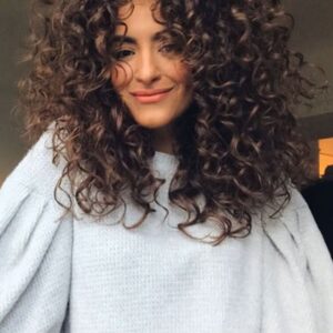 Women's Long Afro Curly Wig Synthetic Hair Lace Frontal Wig 22inch