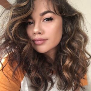 Women's Ombre Brown Natural Looking Synthetic Hair Wigs Blonde Lace Front Wigs 24Inches