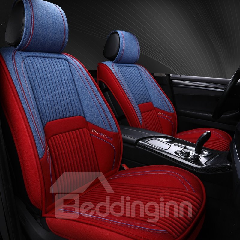 Winter Warm Soft Lambswool Fancy Contrast Color Design Seat Cover - Image 4